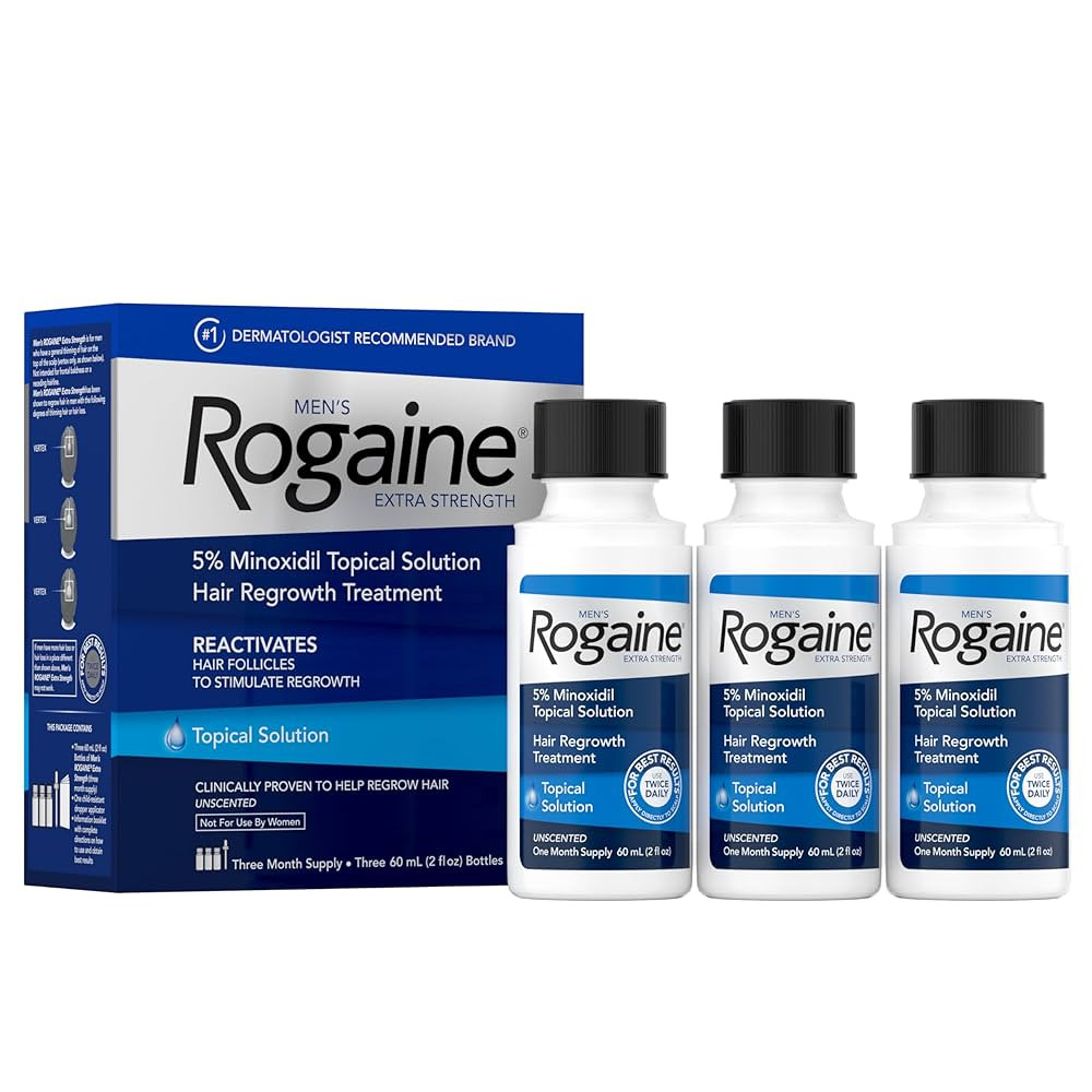 Men’s Rogaine Extra Strength 5% Minoxidil, Topical Solution for Thinning & Hair Loss, Clinicall... | Amazon (US)