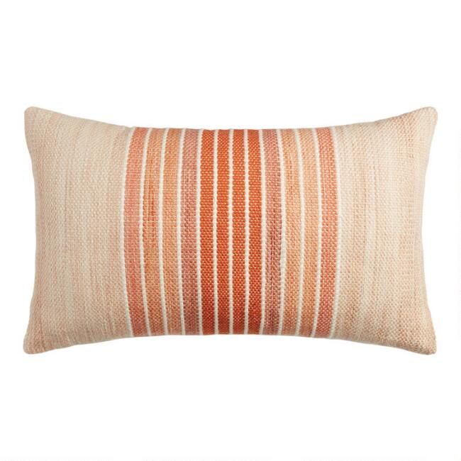 Center Stripe Indoor Outdoor Lumbar Pillow | World Market