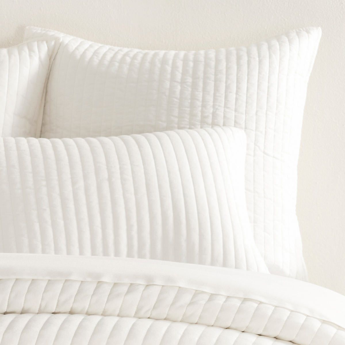 Comfy Cotton Dove White Quilted Sham | Annie Selke