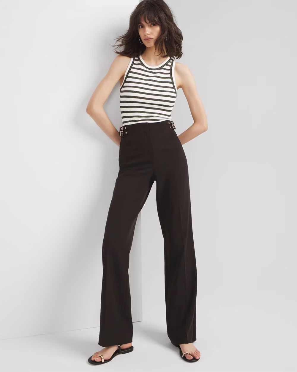 Buckle-Waist Wide-Leg Pant | White House Black Market