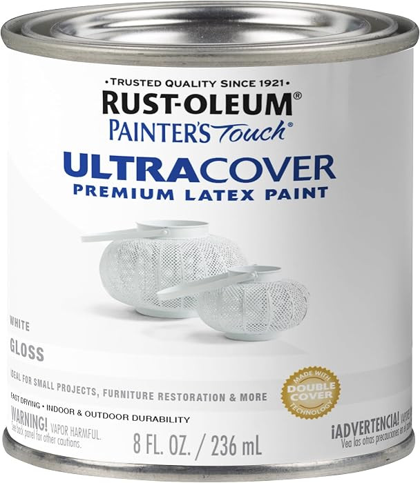 Rust-Oleum 1992730 Painter's Touch Latex Paint, Half Pint, Gloss White 8 Fl Oz (Pack of 1) | Amazon (US)