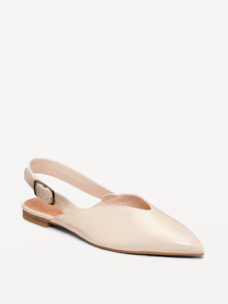 Wide Strap Slingback Flats | Old Navy (US)