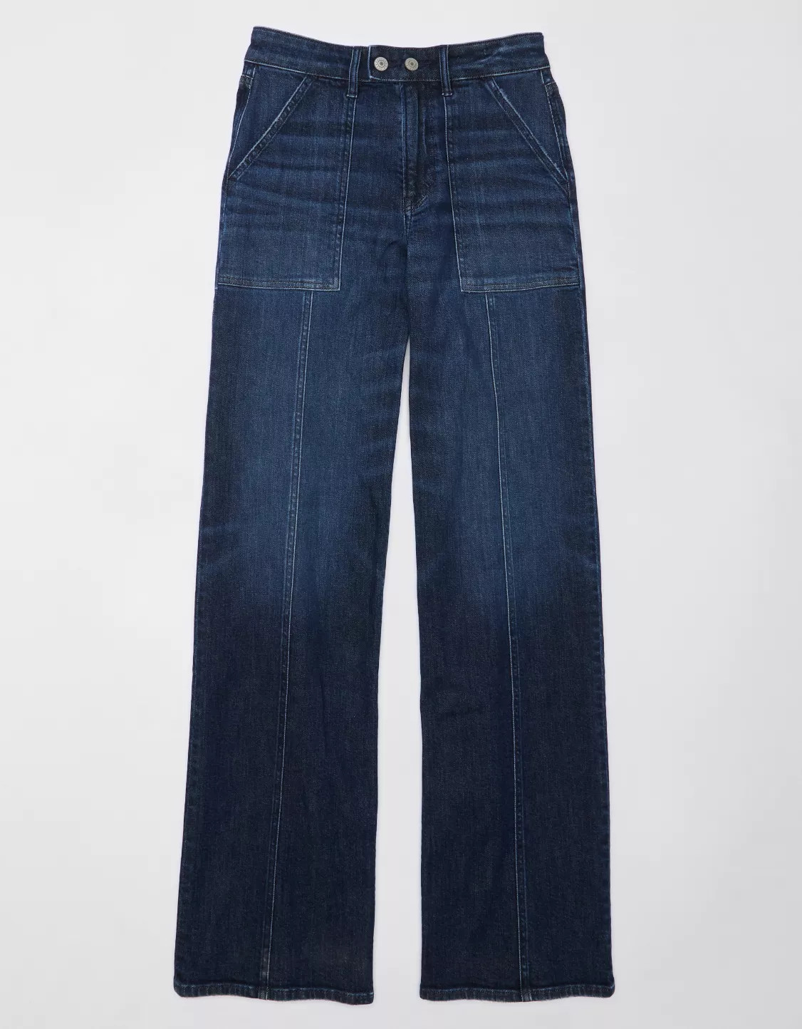 AE Dreamy Drape Stretch Super High-Waisted Baggy Wide-Leg Jean | American Eagle Outfitters (US & CA)