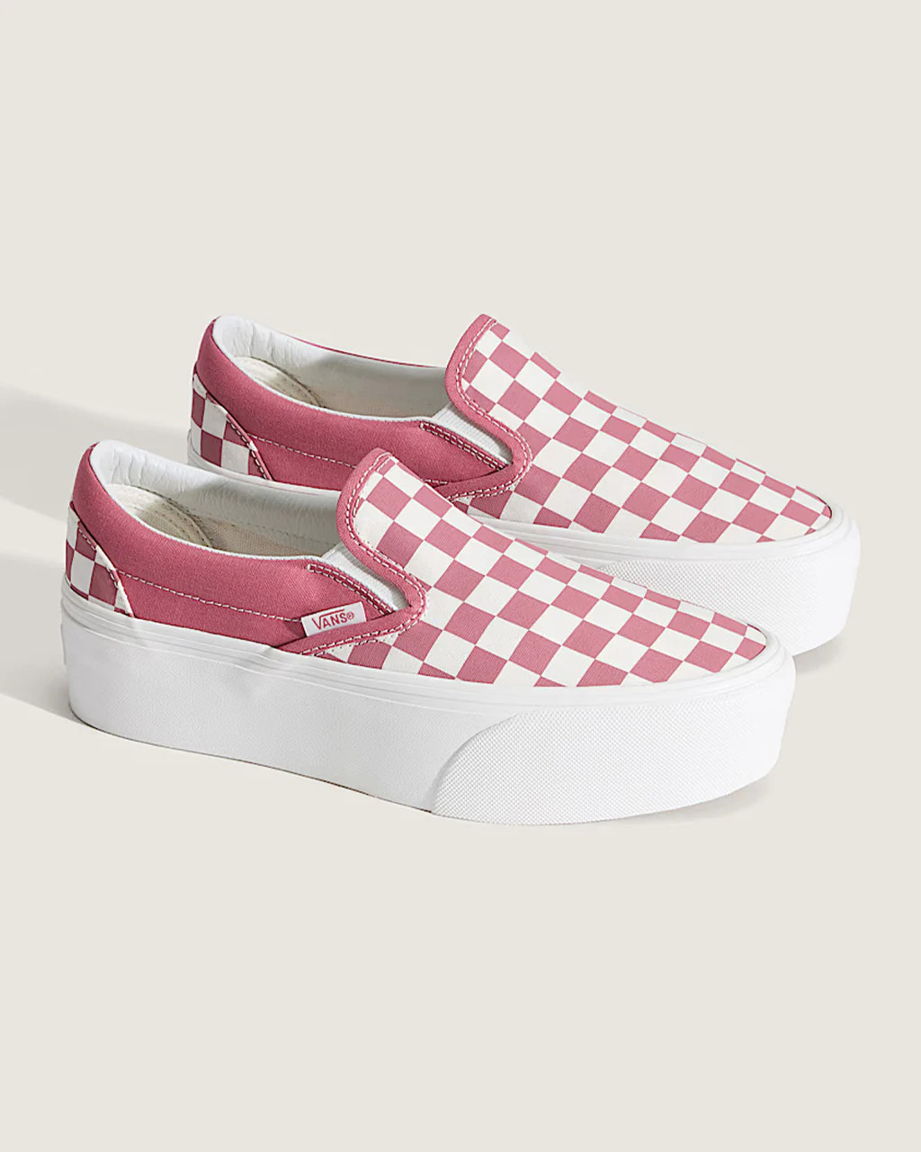 Classic Slip-On Checkerboard Stackform Sneaker - Mauvewood | ban.do