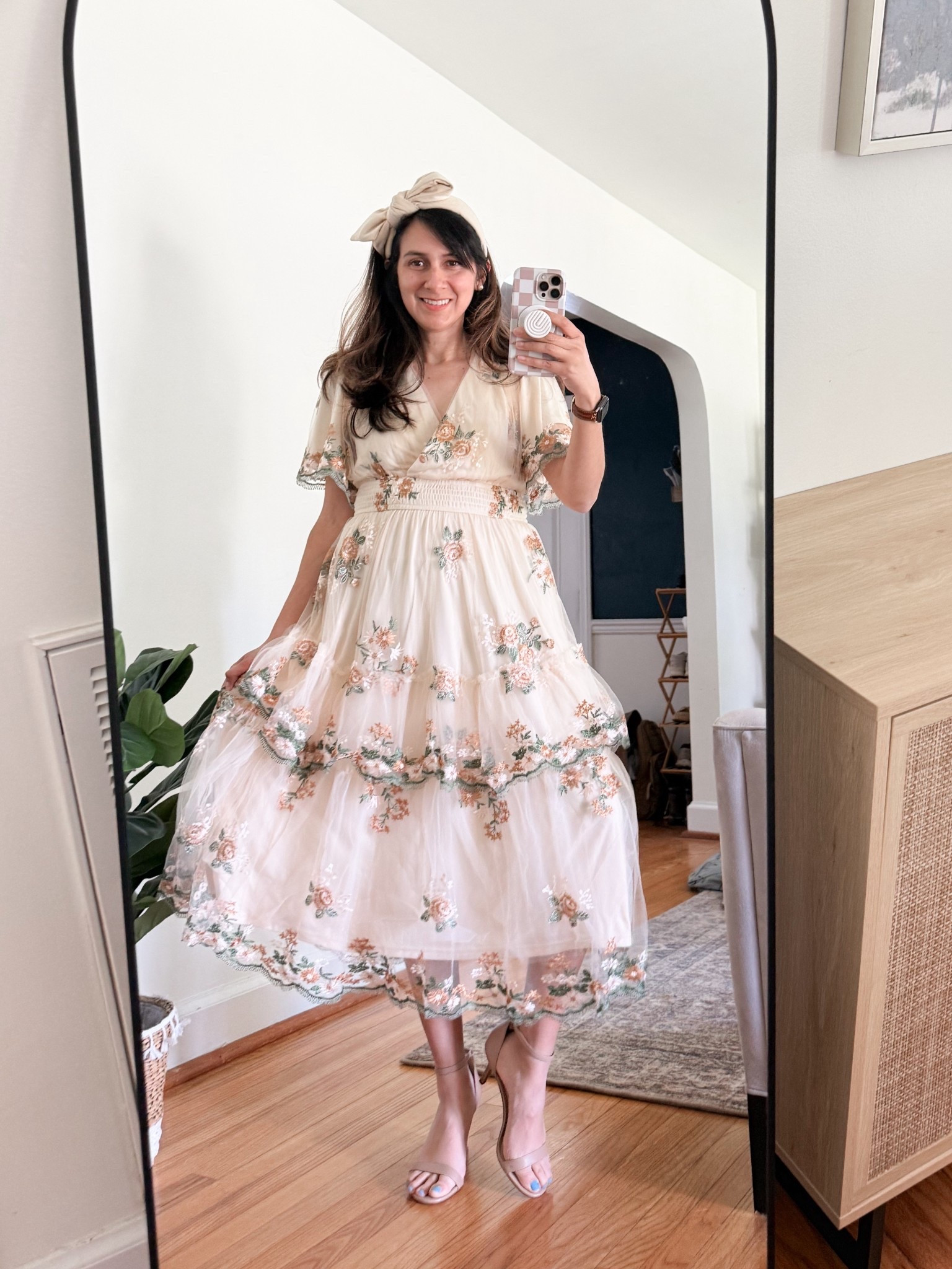 Looking for a feminine spring dress that feels romantic, flowy? This floral midi dress is such a dreamy option.

If you’ve been searching for spring event dresses for women, spring midi dresses, Mother’s Day dress, or what to wear to a bridal shower or a garden party. The soft floral embroidery, tiered skirt, and flattering waistline give it that elegant, timeless feel while still being easy to wear.

I linked similar dress from the same brand.

Styled with neutral heels and a soft headband for a classic, polished look that feels effortlessly pretty.

Save this for your next spring event outfit 

#LTKootd #LTKMothersDay