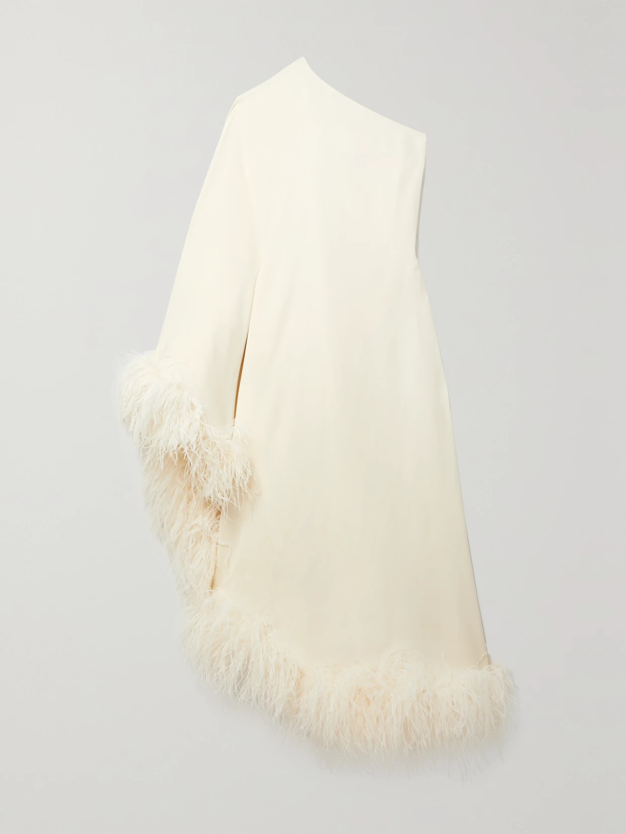 Taller Marmo - + Net Sustain Ubud One-shoulder Feather-trimmed Crepe Maxi Dress - Ivory | NET-A-PORTER (US)