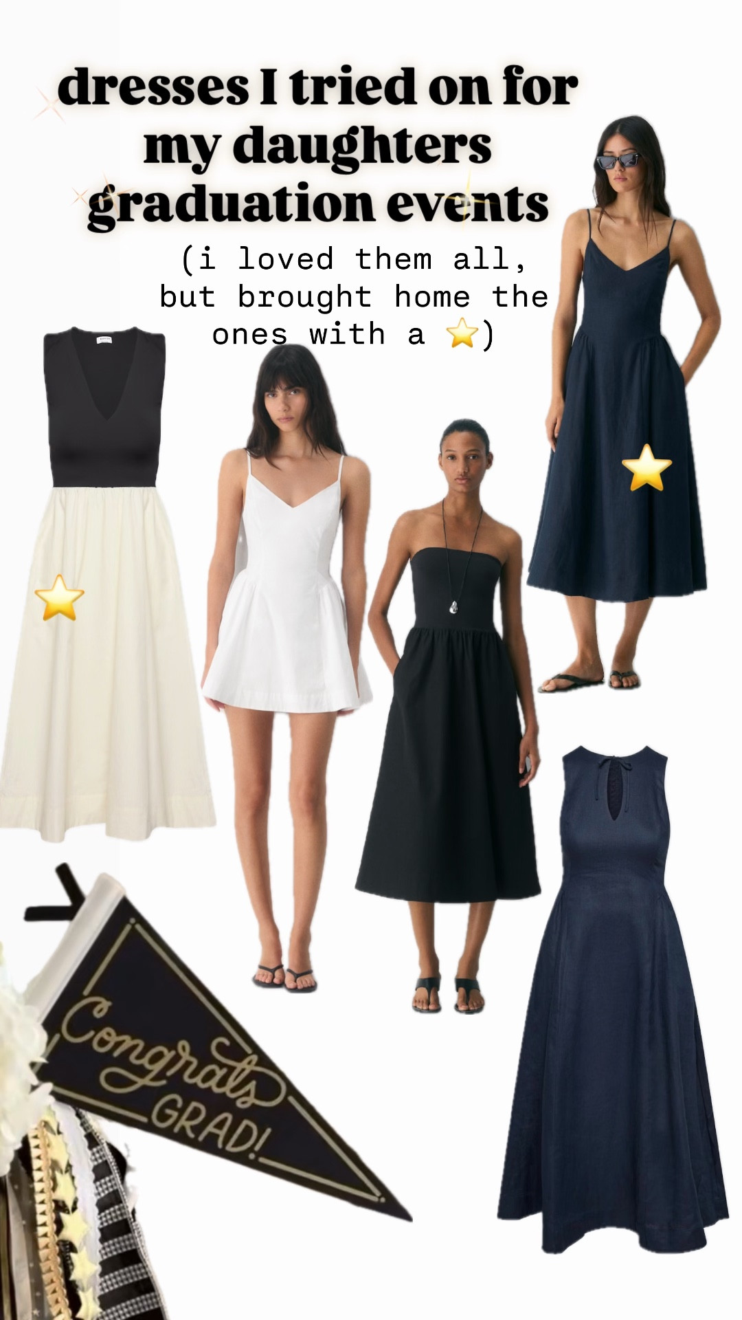 Graduation Dresses 
I tried all of these on and loved them all.  Perfect for my daughter open house, graduation, and other events.  Easy to style a variety of ways.  Add a cropped denim jacket if it’s cold. Flat sandals to be more casual, wedge sandal to dress the look up.


#LTKmomlife #LTKOver40 #LTKWedding