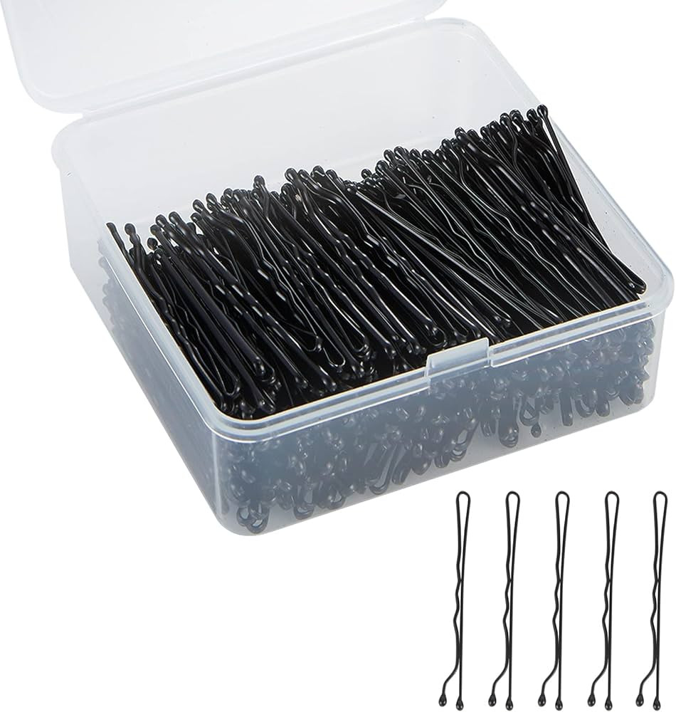 Bobby Pins - 400pcs Black Hair Pins Clips Bulk for Women - Mini Bun Pins Thin Thick for All Hairstyle Decoration - Pin Jumbo for Lady | Amazon (US)
