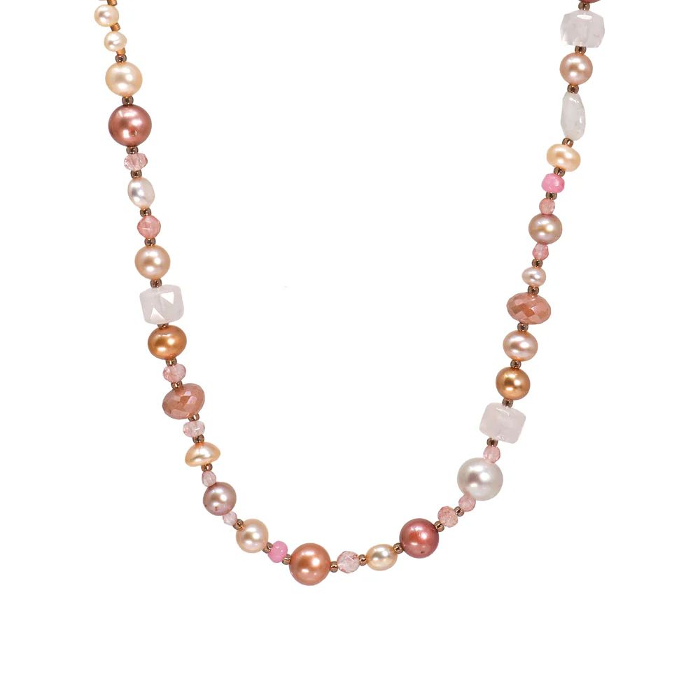 assorted pink pearl, with rose & cherry quartz necklace | Dogeared