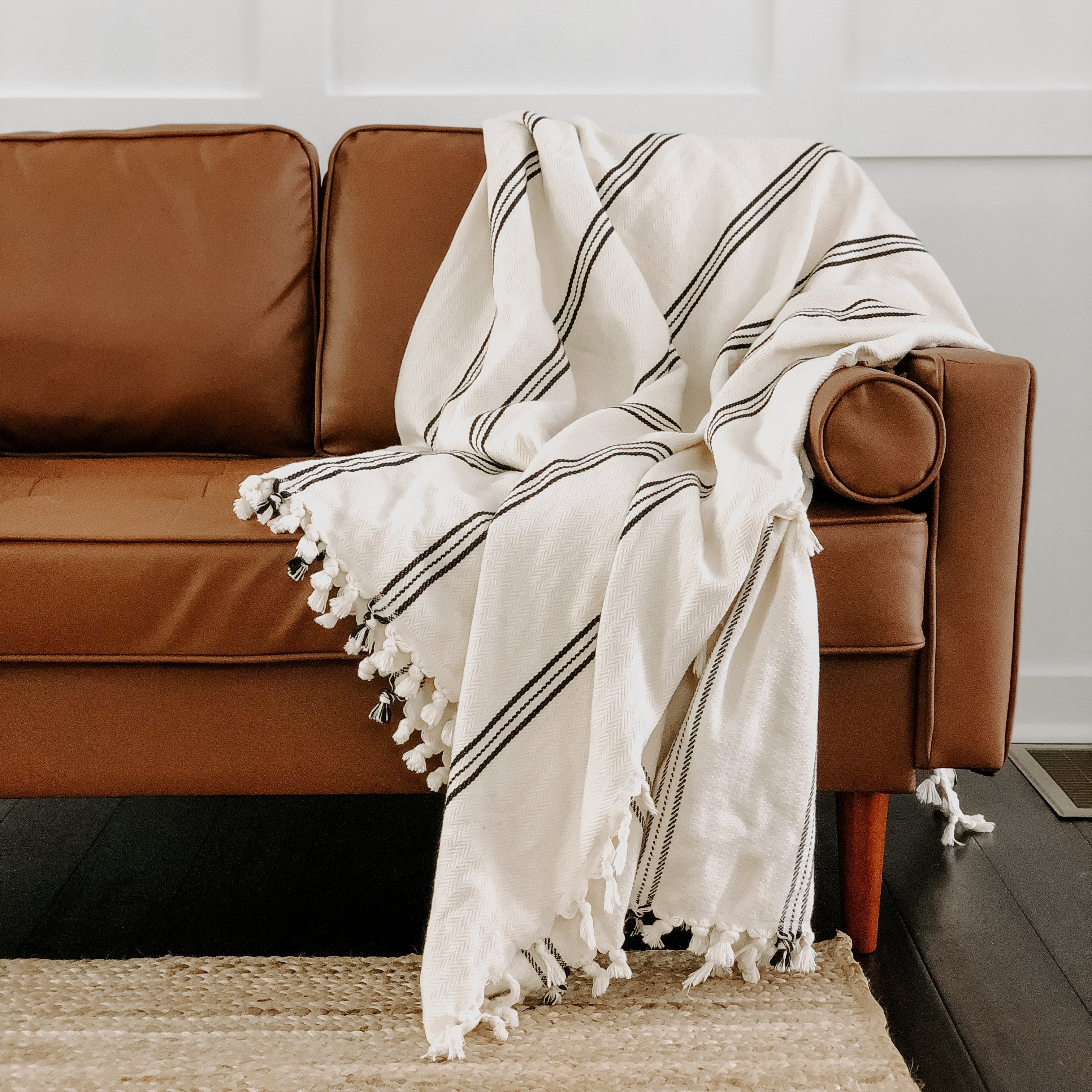 Taylor Turkish Throw Blanket - Three Stripe | Sweet Water Decor, LLC