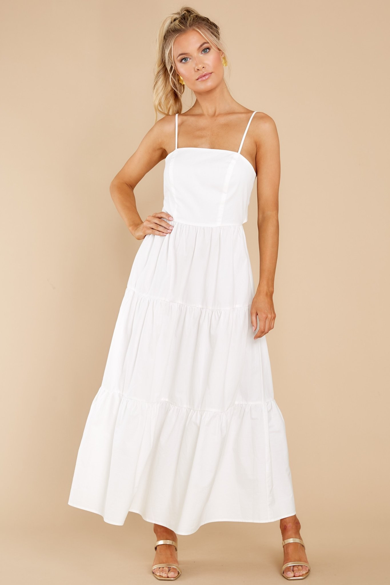 How She Feels White Midi Dress | Red Dress 