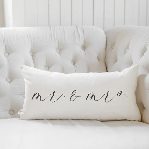 Lumbar Pillow  Mr. & Mrs. Handmade in USA 100% Organic | Etsy | Etsy (US)