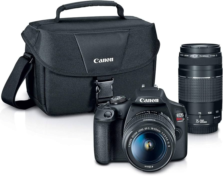 Canon EOS Rebel T7 DSLR Camera|2 Lens Kit with EF18-55mm + EF 75-300mm Lens, Black | Amazon (US)