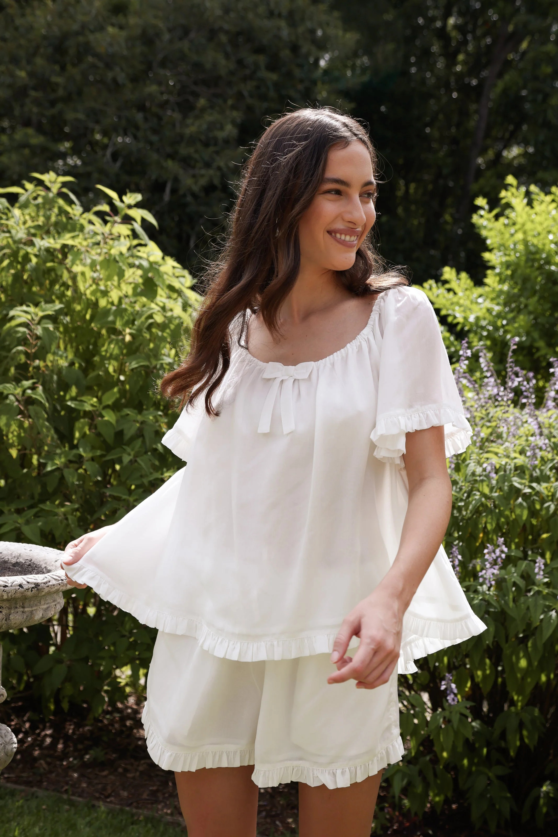 Betty Pajama Set - Lyocell Batiste - Off White | Piyama US