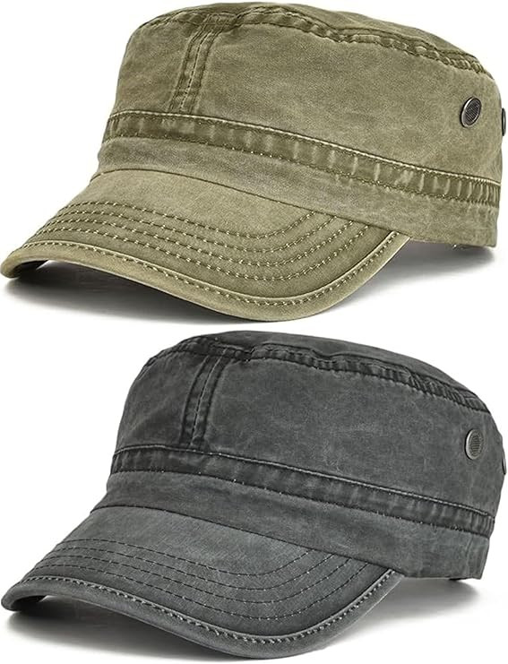 Washed Cotton Military Caps Cadet Army Caps Unique Design | Amazon (UK)