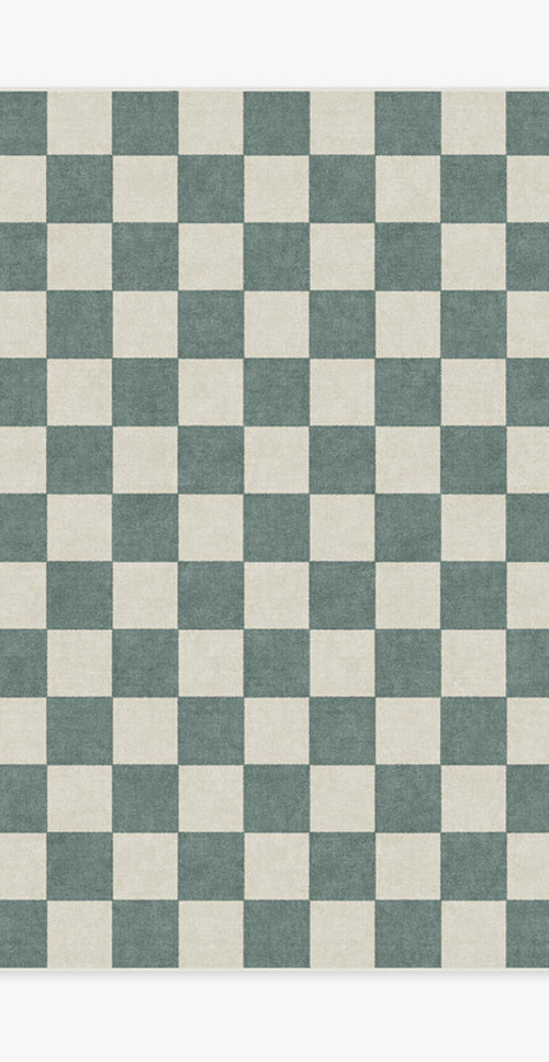 Jaque Checkered Slate Green Rug | Ruggable