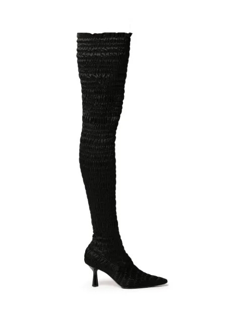 Amy Crookes Victorine XX Shirred thigh-high Boots - Farfetch | Farfetch Global