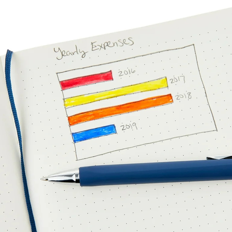 Pen+Gear Simulated Leather Journal, Indigo, 5.8" x 8.3", 240 Dotted Pages | Walmart (US)