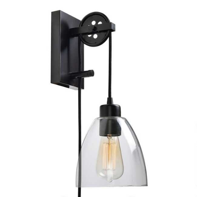 Bronze Adjustable Pulley Homer Wall Sconce | World Market