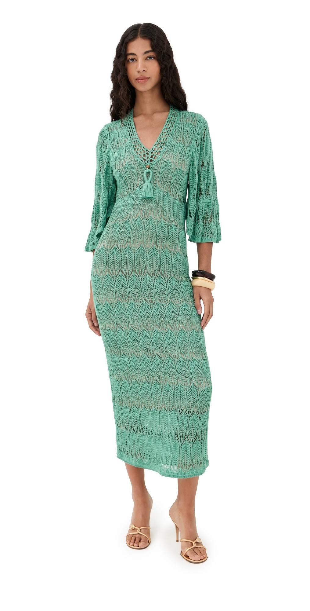 Figue Allison Dress Misty Green L | Shopbop