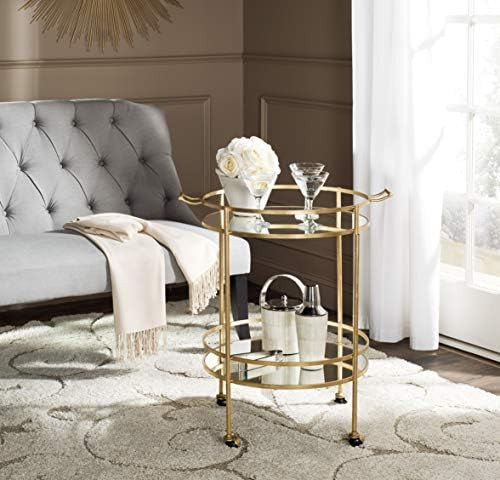 Safavieh Home Collection Lavinia Gold Bar Cart, Steel | Amazon (US)