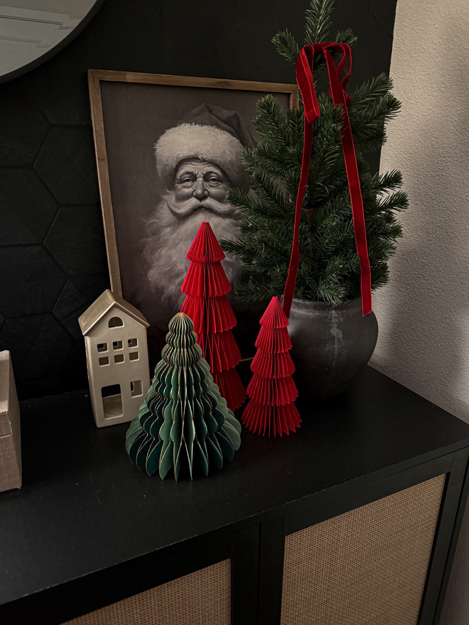 Entryway styling for Christmas 

#christmas #papertrees #christmasstyling 

#LTKHome #LTKHoliday #LTKSeasonal