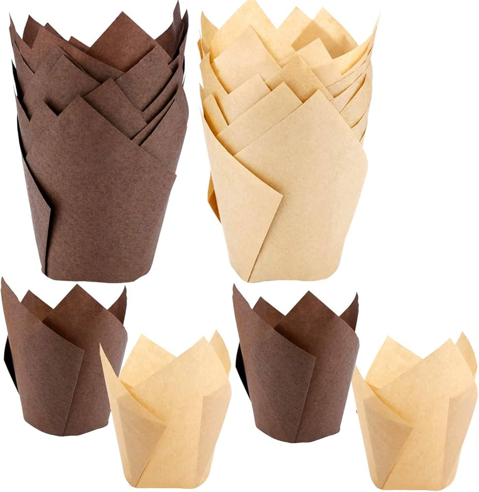 Augshy 120pcs Tulip Cupcake Liners Baking Cups Muffin Liners Tins Treat Cups for Weddings, Birthd... | Amazon (US)