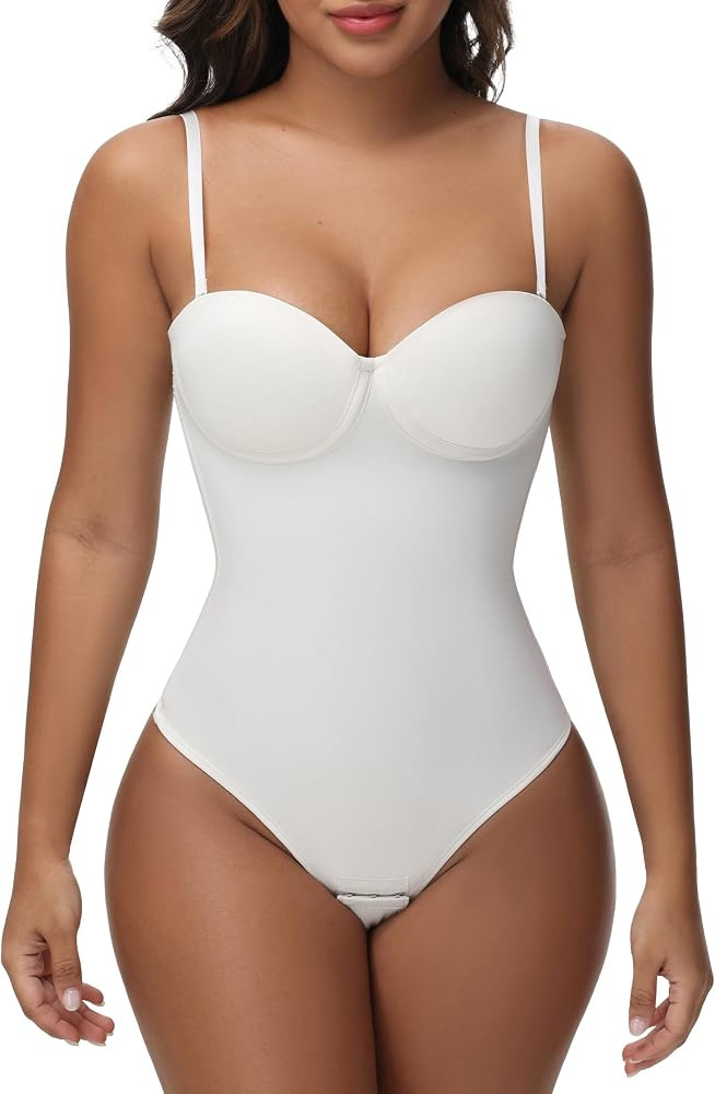 SHAPSHE Strapless Shapewear Corset Bodysuit Tops for Women Tummy Control V Neck Thong Body Shaper... | Amazon (US)