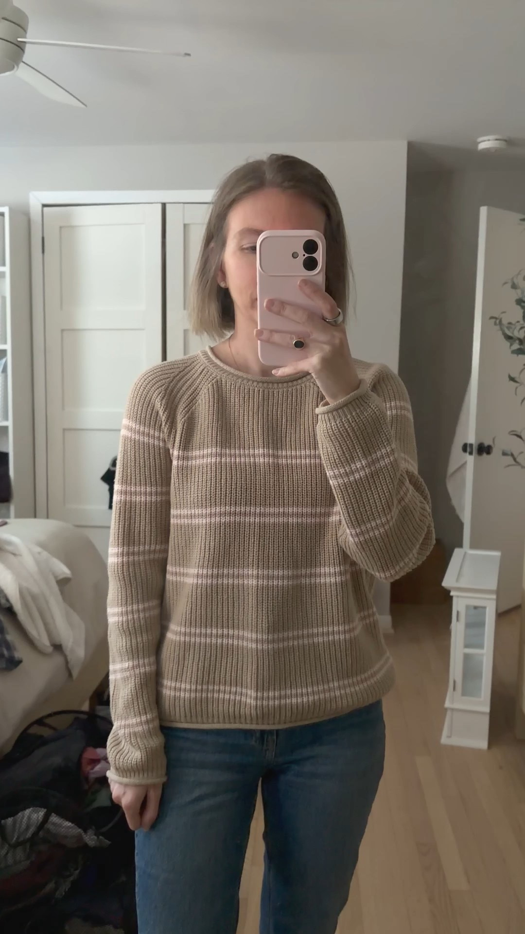 Love this new striped sweater from target. Comes in multiple colors. Wearing xs  

#LTKdayinmylife #LTKmomlife #LTKPetite