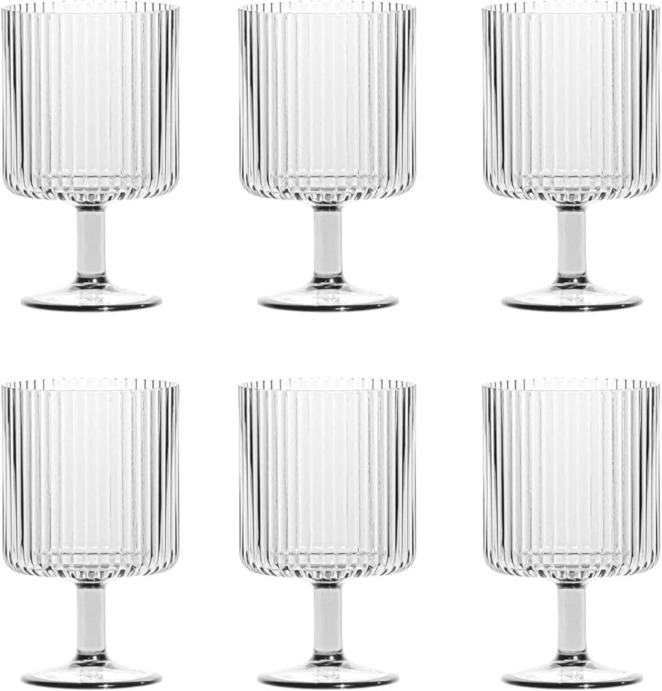 TarHong Mesa Premium Plastic Drinkware Stacking Beverage/Wine Goblet, 15 Ounce, Clear, Set of 6 | Amazon (US)