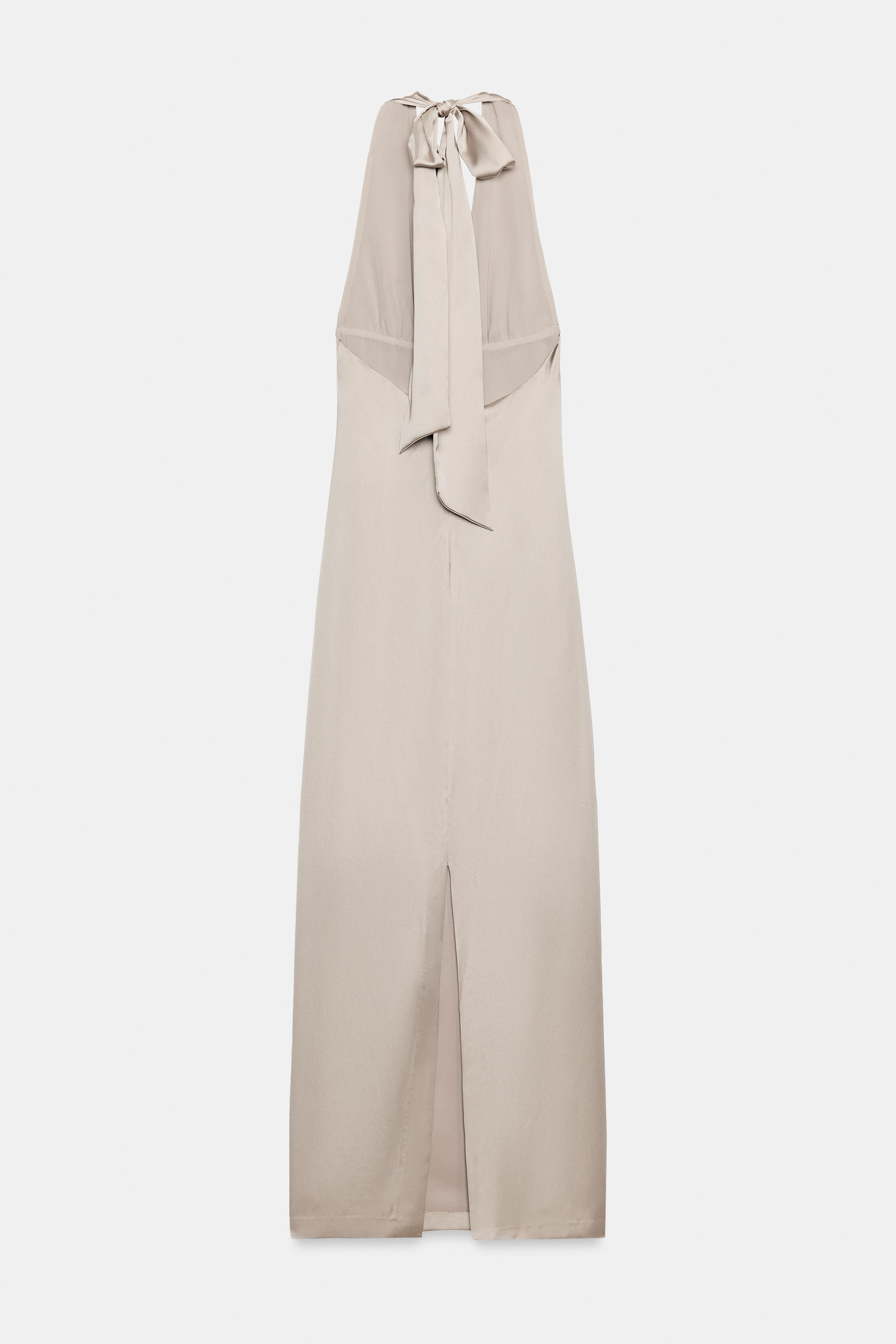 LONG SATIN HALTER DRESS | Zara UK