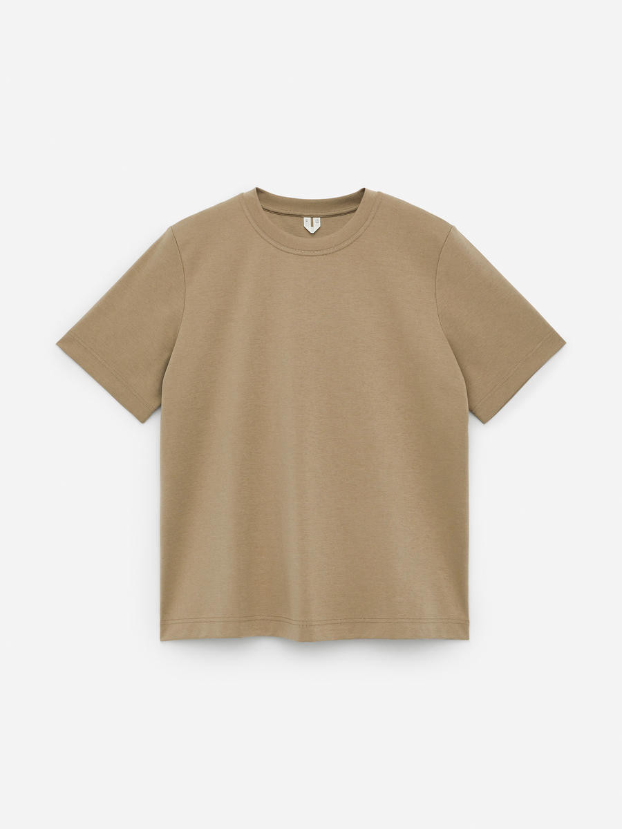 T-shirt en interlock PEARL – Taupe – Femme – ARKET FR | Arket EU
