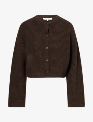 Shrunken Crewneck Cable-Knit Cardigan | Selfridges