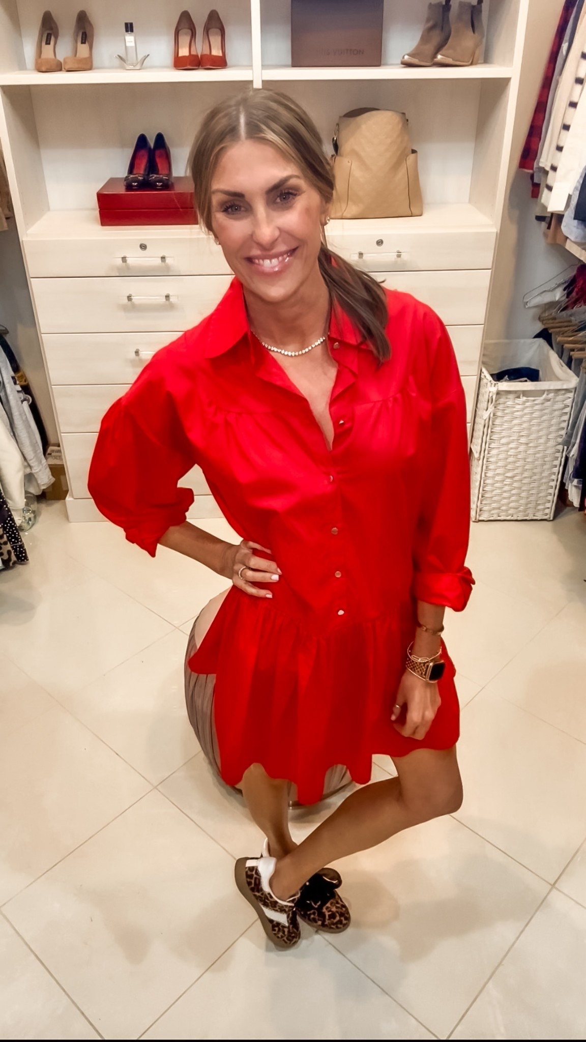 Happy Lunar New Year! 🧧 I’ve linked a similar dress plus these adorable leopard print sneakers that have a memory foam sole and the cutest organza ribbon laces. I sized down 1/2 size  

#LTKdayinmylife #LTKootd #LTKOver40
