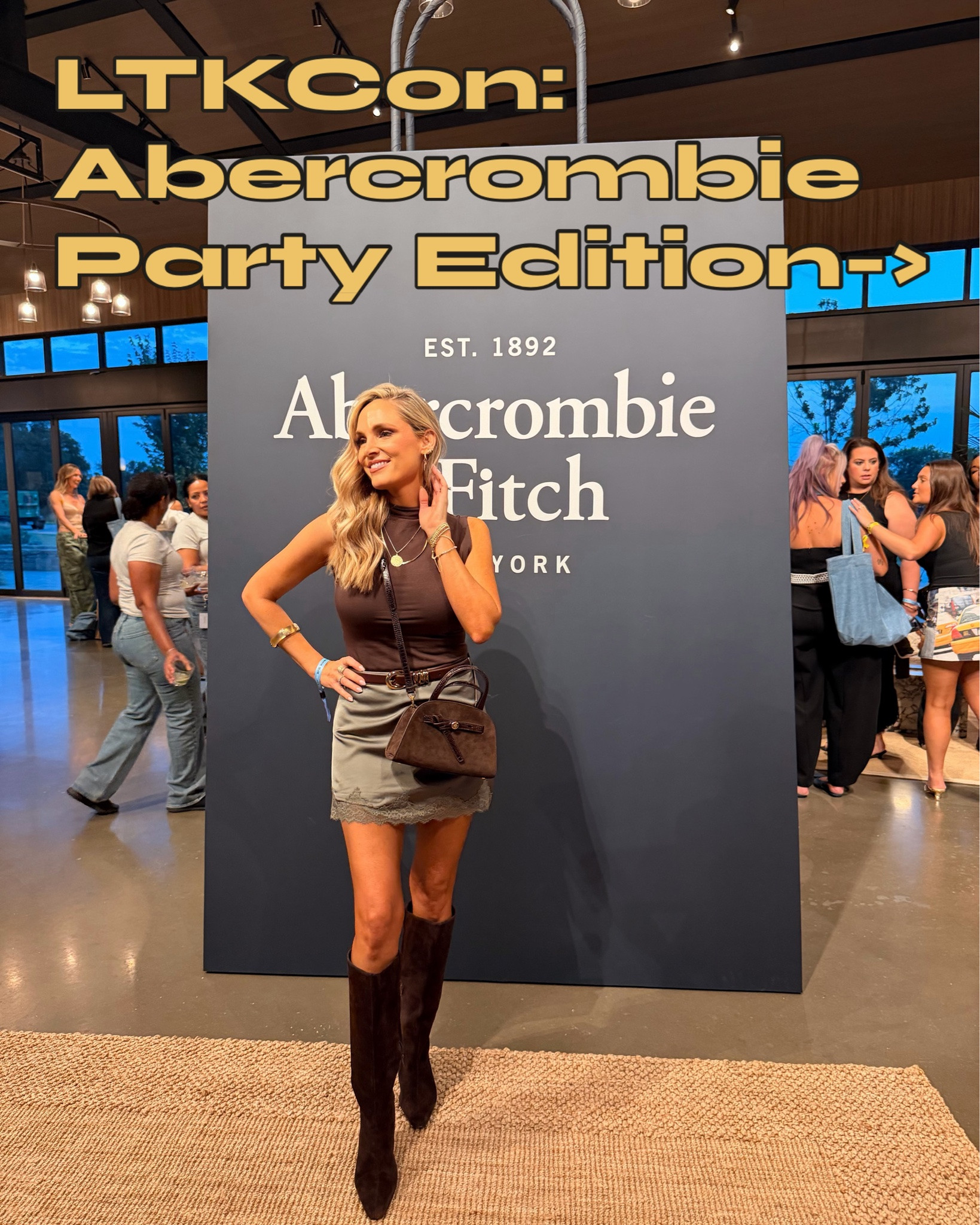 LTKCon: Abercrombie Party Edition 💫 Old friends, new friends, and my new favorite fall outfit combo: sage green + chocolate brown 🍂 Are you trying this trend this season?
