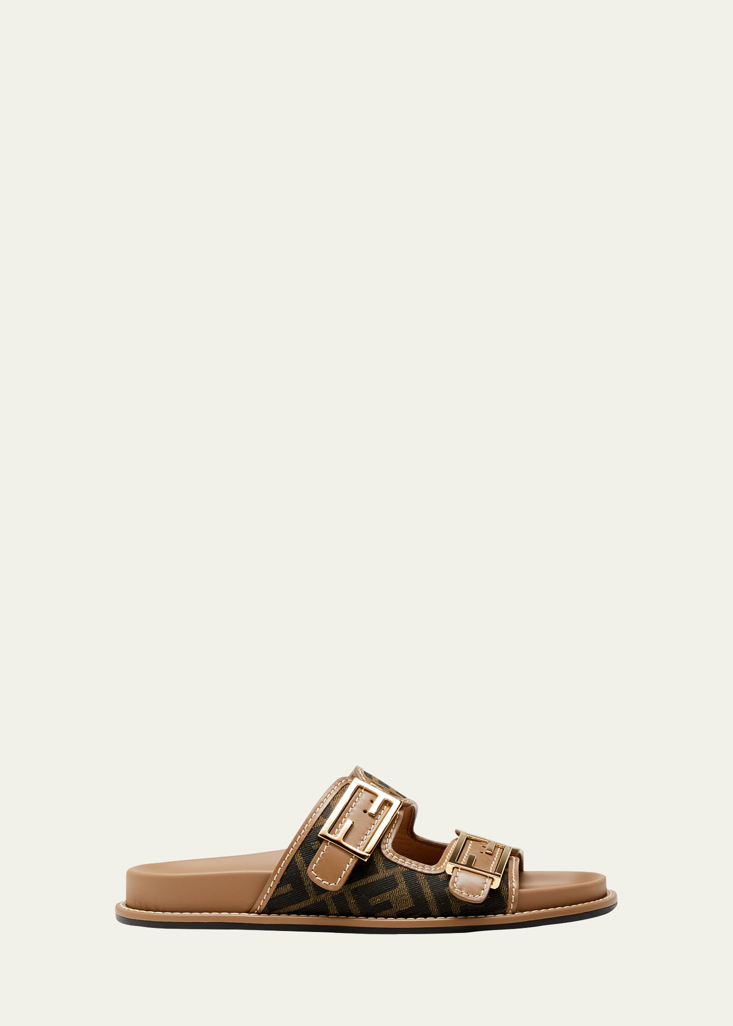 Fendi FF Jacquard Dual Buckle Slide Sandals | Bergdorf Goodman