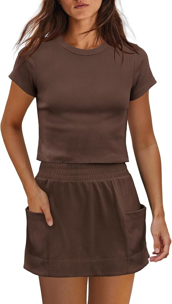 Nirovien Womens Two Piece Skirt Sets Beach Vacation Outfits | Amazon (US)