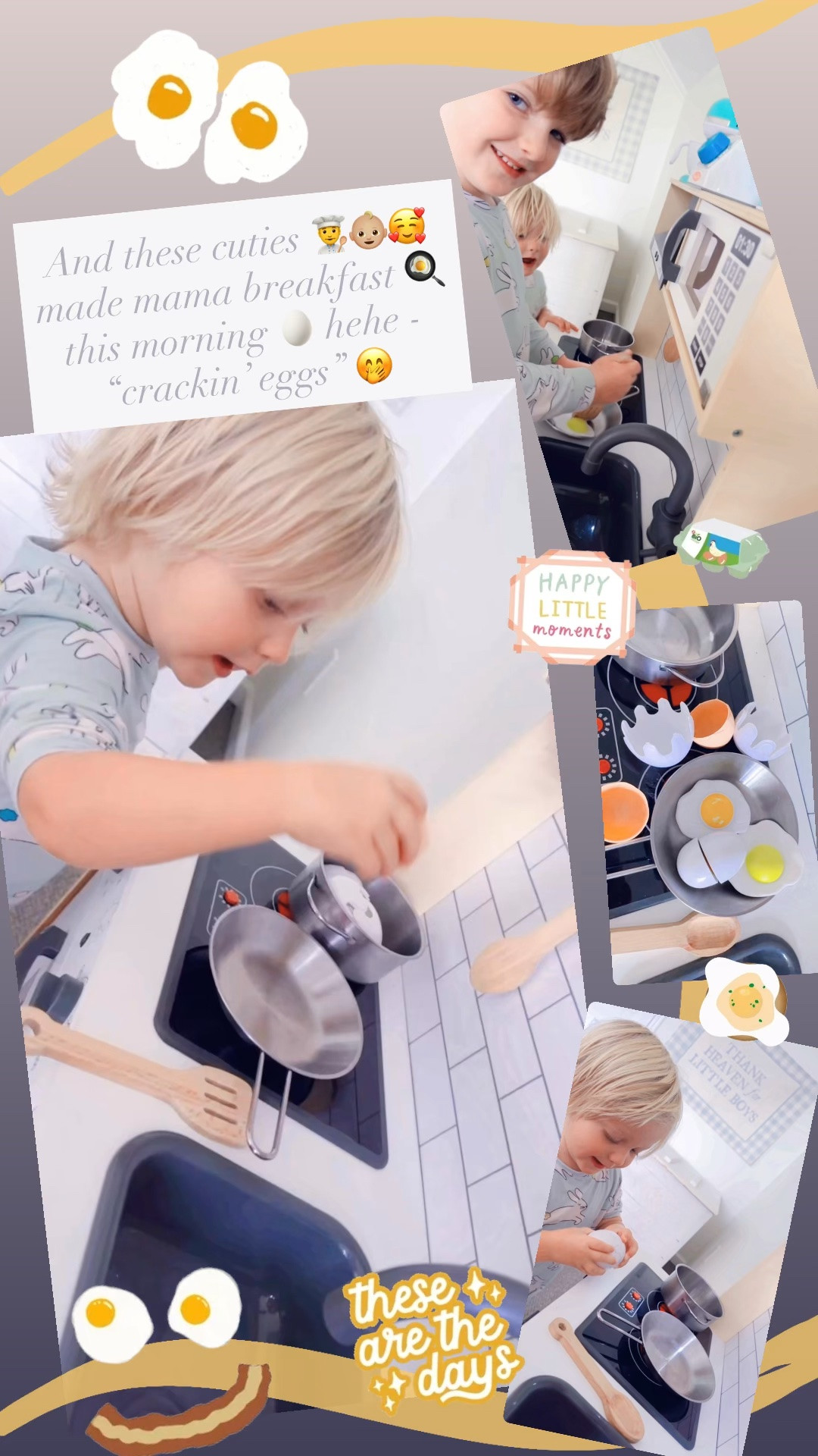 And these cuties 👨‍🍳👶🏼🥰 made mama breakfast 🍳 this morning 🥚 hehe - “crackin’ eggs” 🤭