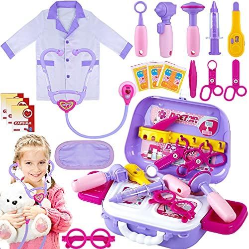 Tepsmigo Doctor Kit for Kids with Carry Case, Doctor Halloween Costume for Kids, Pretend Play Kid... | Amazon (US)