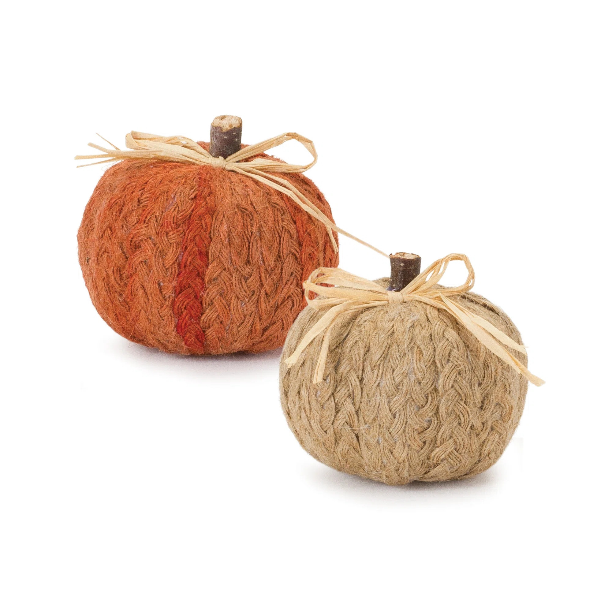 The Holiday Aisle® Braided Fabric Pumpkin (Set of 2) | Wayfair | Wayfair North America