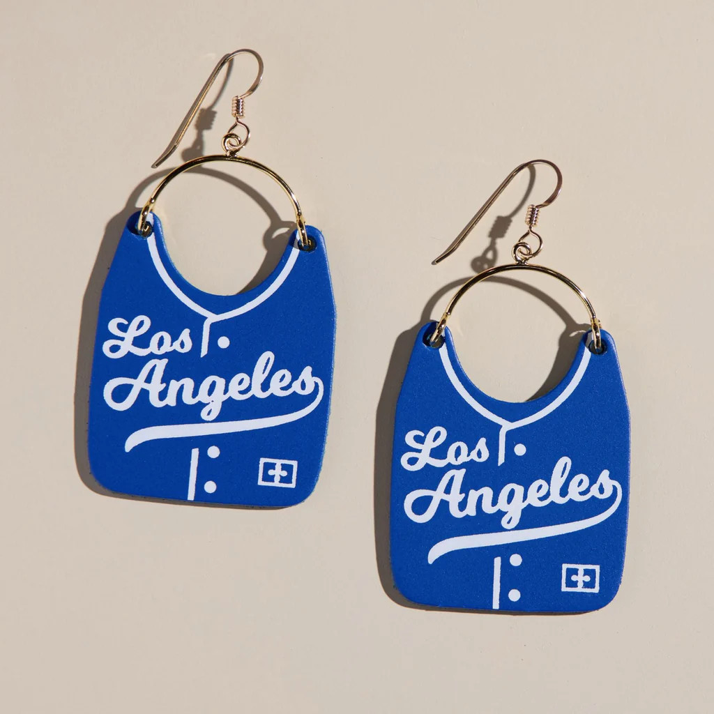 Los Angeles Baseball Jersey Earrings | Nickel and Suede