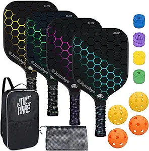 Pickleball-Paddles-Set of 4 or 2 Rackets by JoncAye, USAPA Approved Pickle-Ball Equipment with Ba... | Amazon (US)