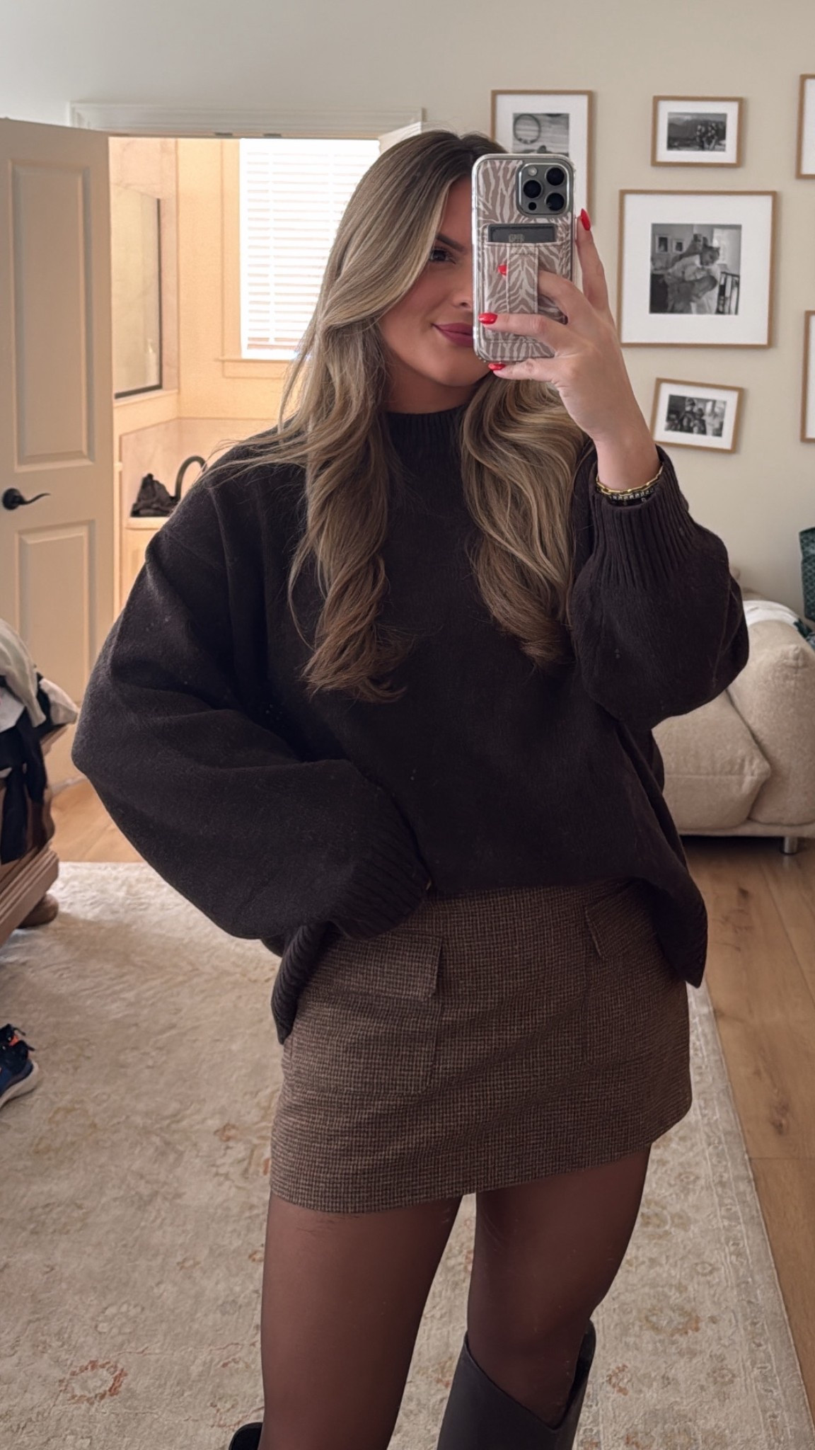 Oversized sweater with skort for fall ☺️