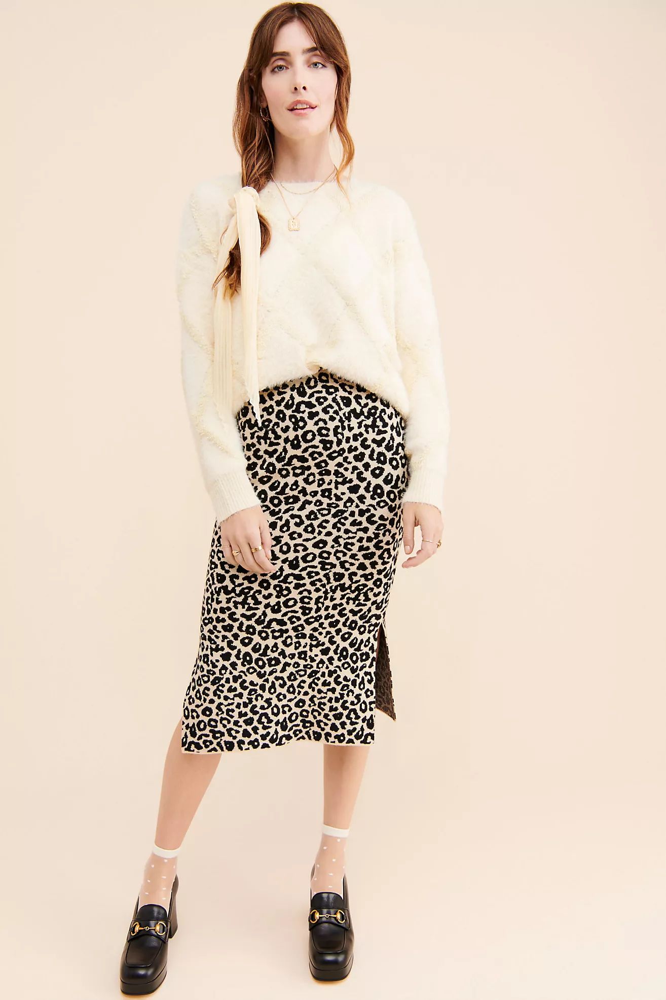 j-o-a Leopard Print Sweater Skirt | Anthropologie (US)