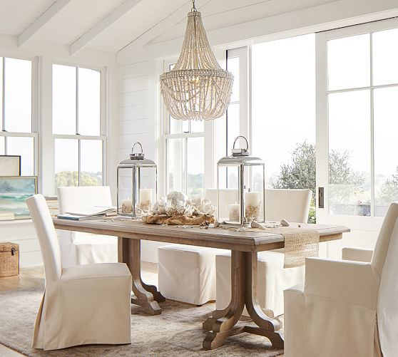 Francesca Wood Bead Chandelier | Pottery Barn (US)