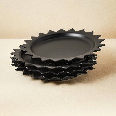 10" 4pk Stoneware Pointed Sun Dinner Plates Black - Opalhouse™ designed with Jungalow™ | Target