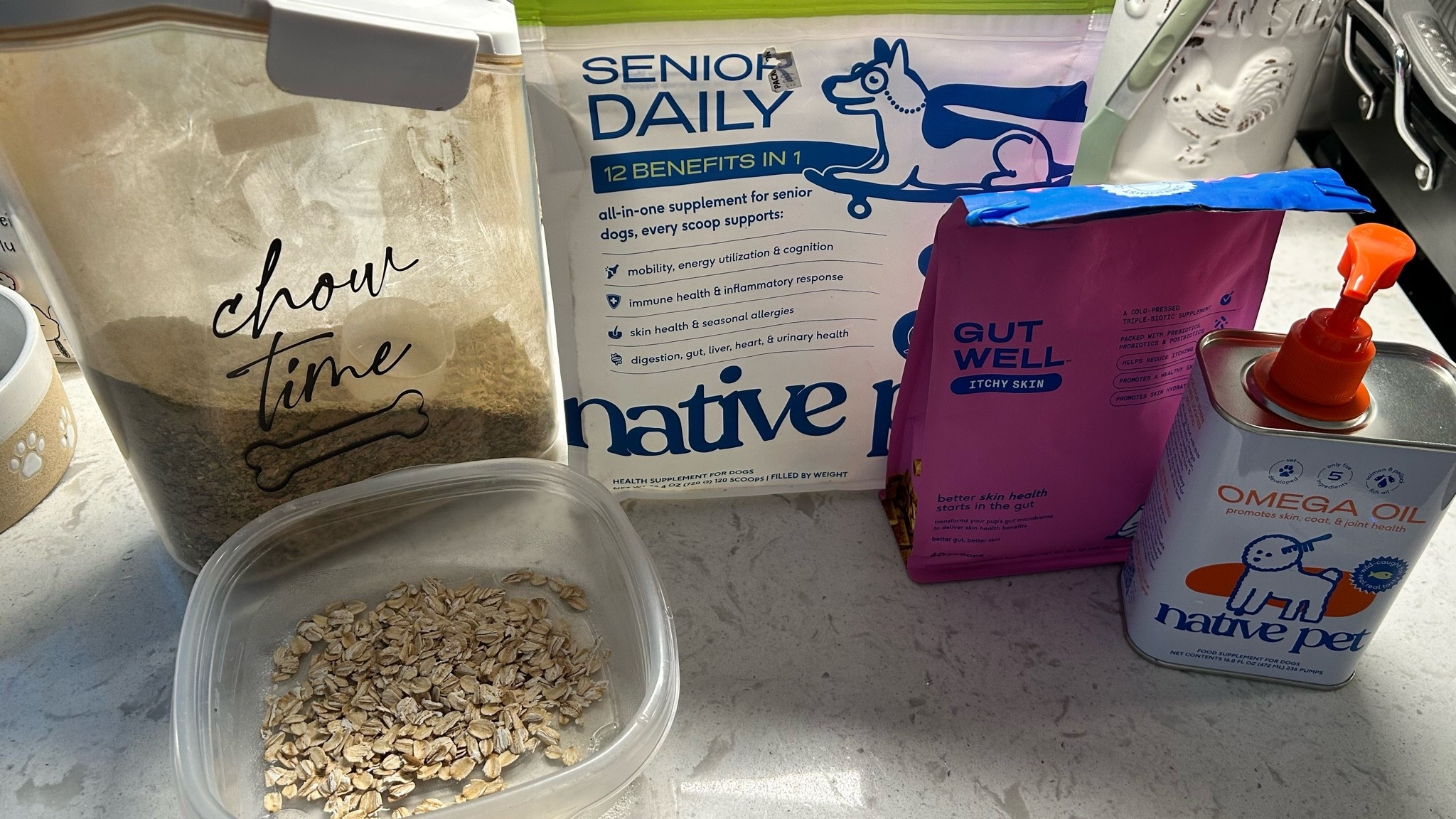 What’s in Zuma’s bowl? 🐾💙

As a senior dog with allergies and a sensitive stomach, I’m always looking for products that support his overall health. A few of our daily staples include:

✨ Native Pet Senior Daily
✨ Native Pet Goat Milk
✨ Native Pet Omega Oil
✨ Dr. Harvey’s Paradigm
✨ Gut Well for itchy skin
✨ Oats, kefir, and fresh protein

These are products we’ve incorporated into Zuma’s routine and love having on hand.

#LTKmomlife #LTKmorningroutine #LTKHome