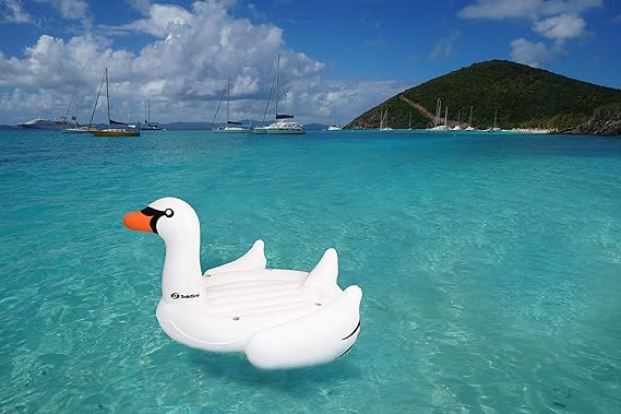 Solstice Giant 105" Inflatable Mega Swan Ride-On Float Raft Island | Amazon (US)