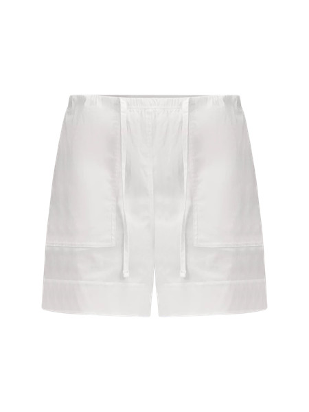 Cotton-Blend Poplin High-Rise Short 4" | Lululemon (US)