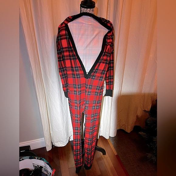 Plaid Low Cut V Neck Long Pants Pajamas | Poshmark